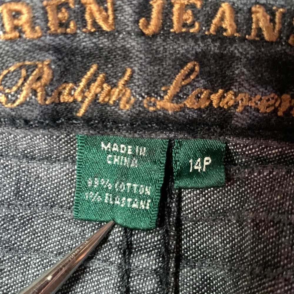 LAUREN JEANS CO Ralph Lauren jeans, grey, edgy stripe texture, high rise. 14P - Picture 11 of 17